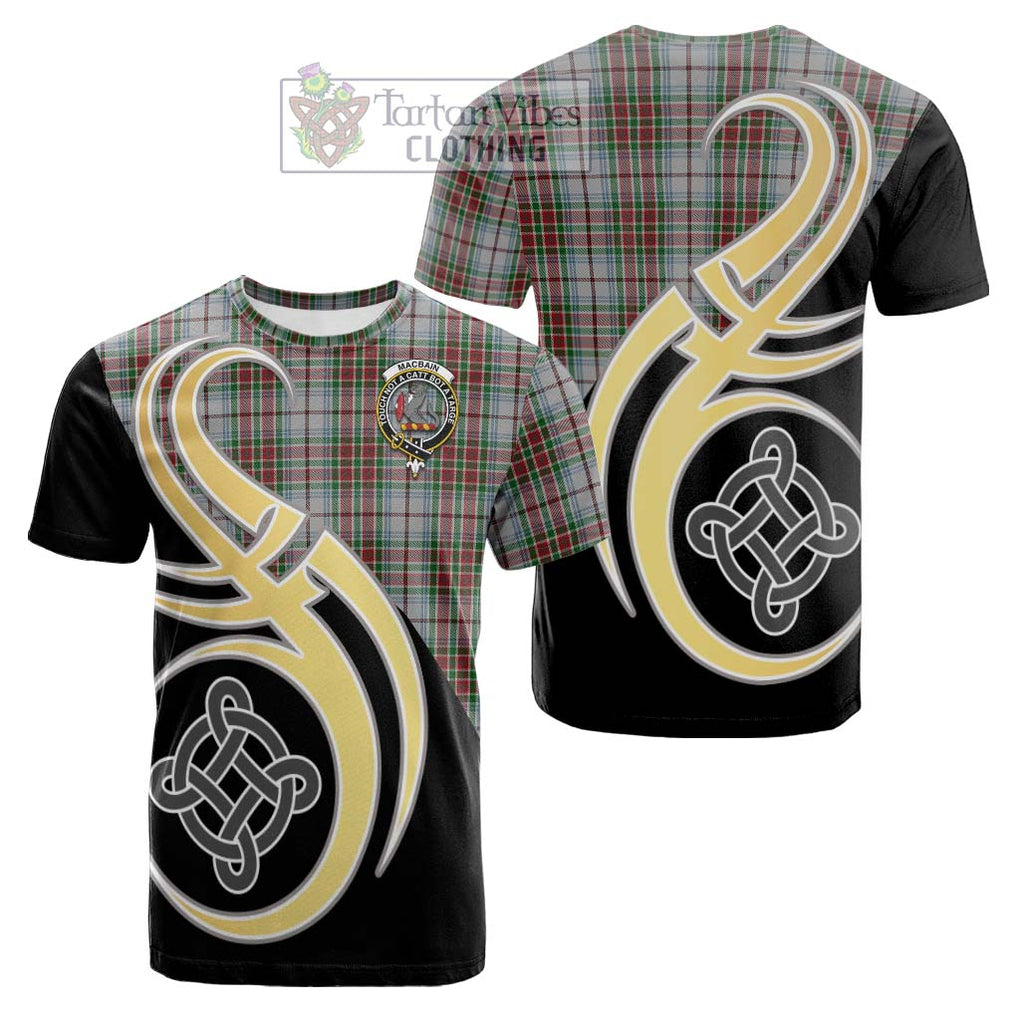 Tartan Vibes Clothing MacBain Dress Tartan Cotton T-shirt with Family Crest and Celtic Symbol Style