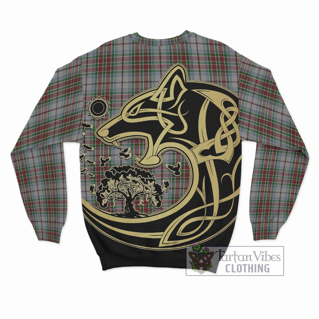 MacBain Dress Tartan Sweatshirt with Family Crest Celtic Wolf Style - Tartan Vibes Clothing