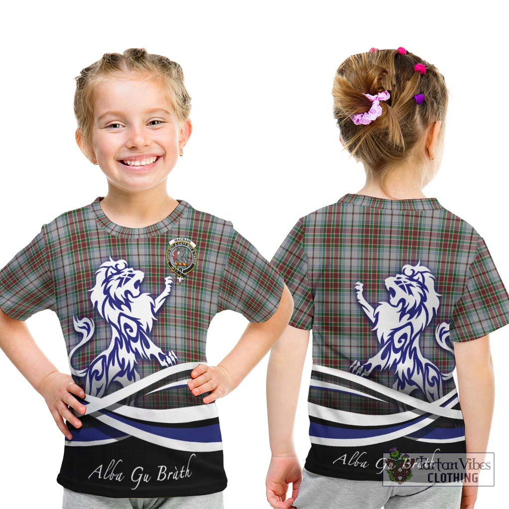 MacBain Dress Tartan Kid T-Shirt with Alba Gu Brath Regal Lion Emblem - Tartanvibesclothing Shop