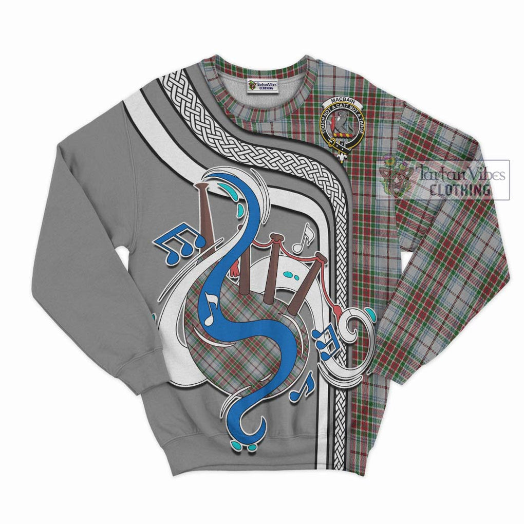 Tartan Vibes Clothing MacBain Dress Tartan Sweatshirt with Epic Bagpipe Style