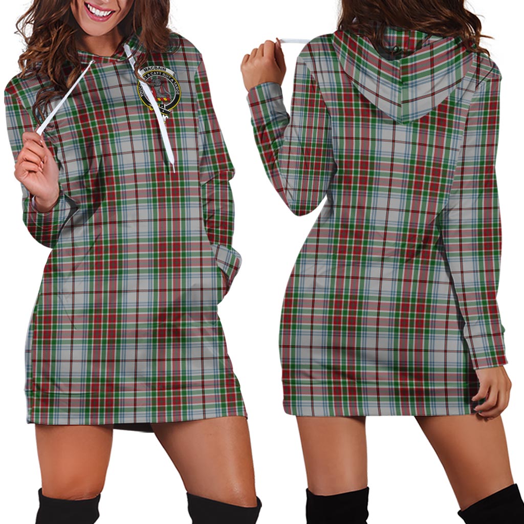 MacBain Dress Tartan Hoodie Dress with Family Crest - Tartanvibesclothing