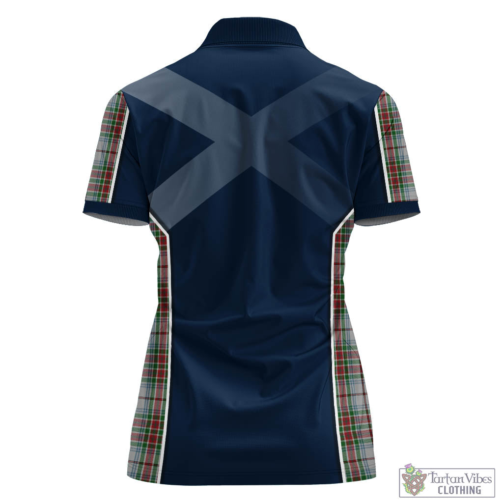 Tartan Vibes Clothing MacBain Dress Tartan Women's Polo Shirt with Family Crest and Scottish Thistle Vibes Sport Style