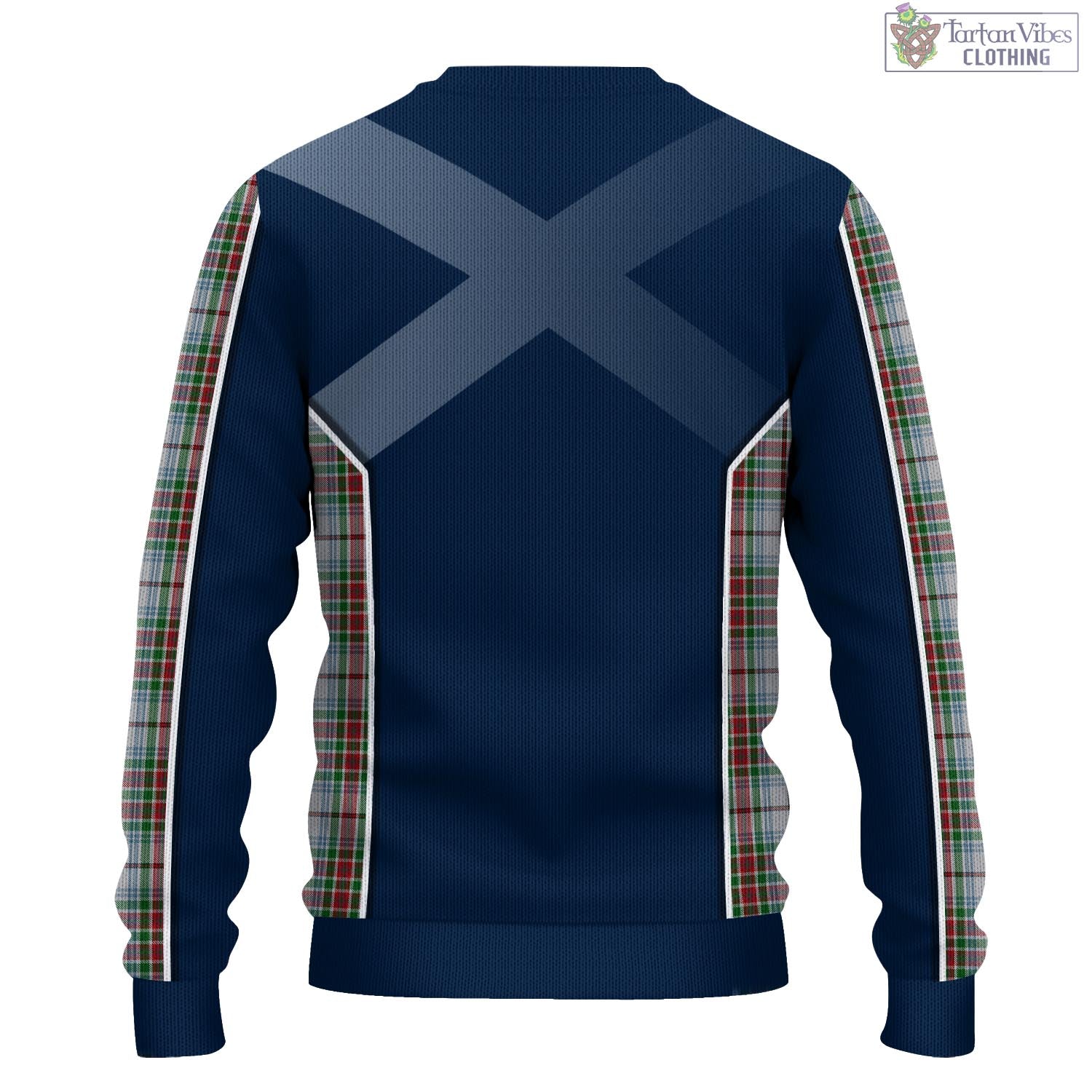 Tartan Vibes Clothing MacBain Dress Tartan Knitted Sweatshirt with Family Crest and Scottish Thistle Vibes Sport Style