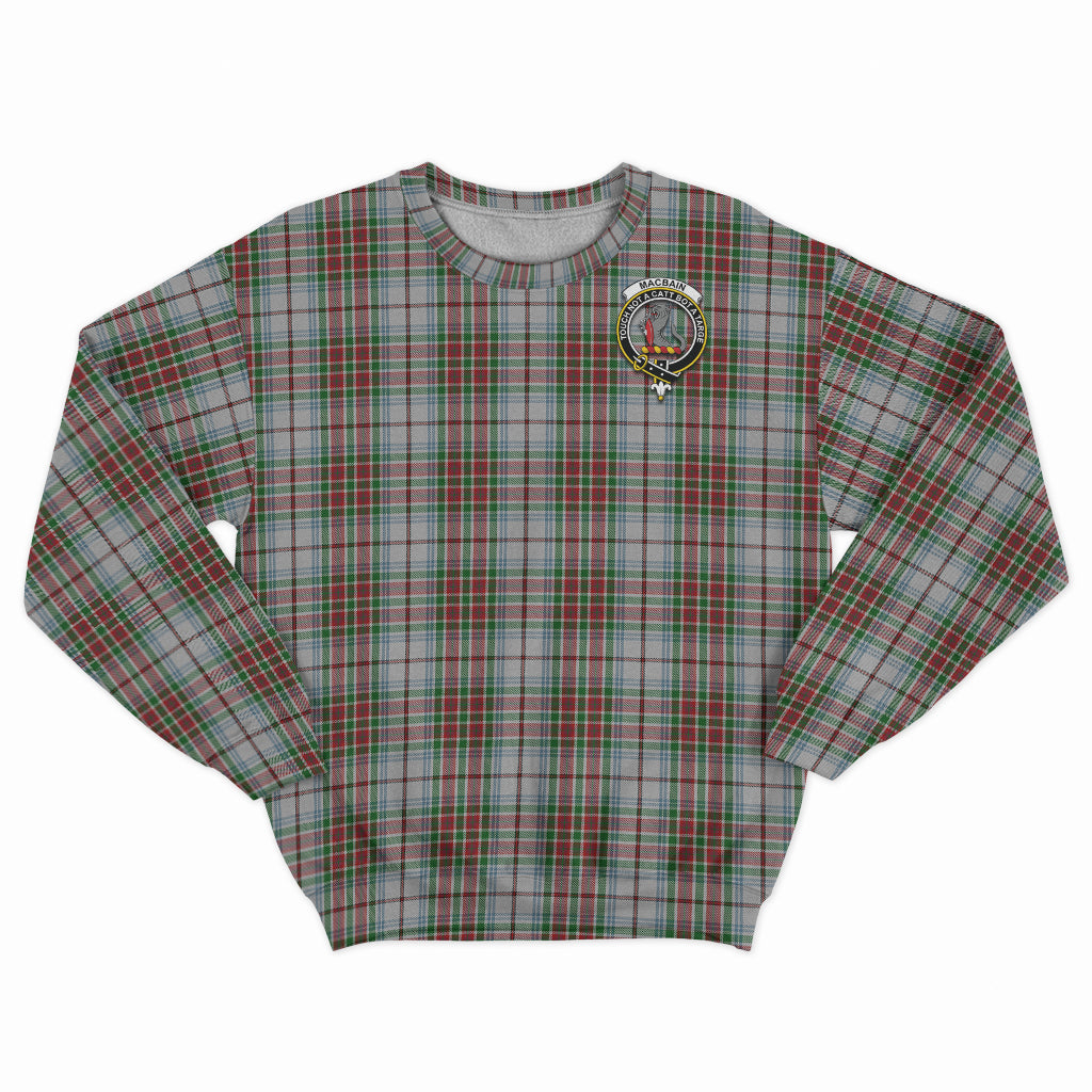 MacBain Dress Tartan Sweatshirt with Family Crest - Tartan Vibes Clothing