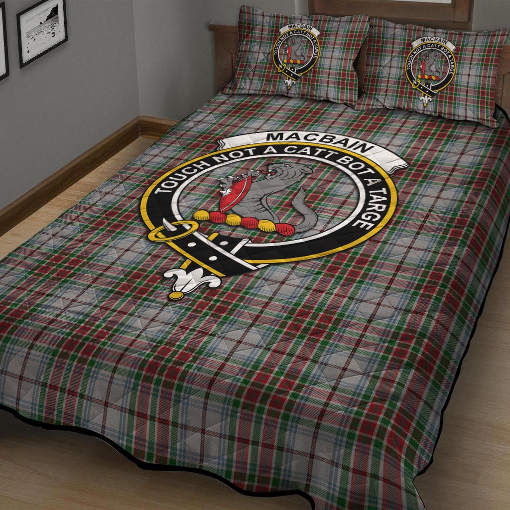 MacBain Dress Tartan Quilt Bed Set with Family Crest - Tartanvibesclothing