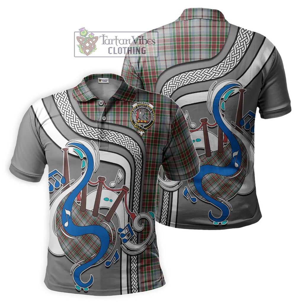 Tartan Vibes Clothing MacBain Dress Tartan Polo Shirt with Epic Bagpipe Style