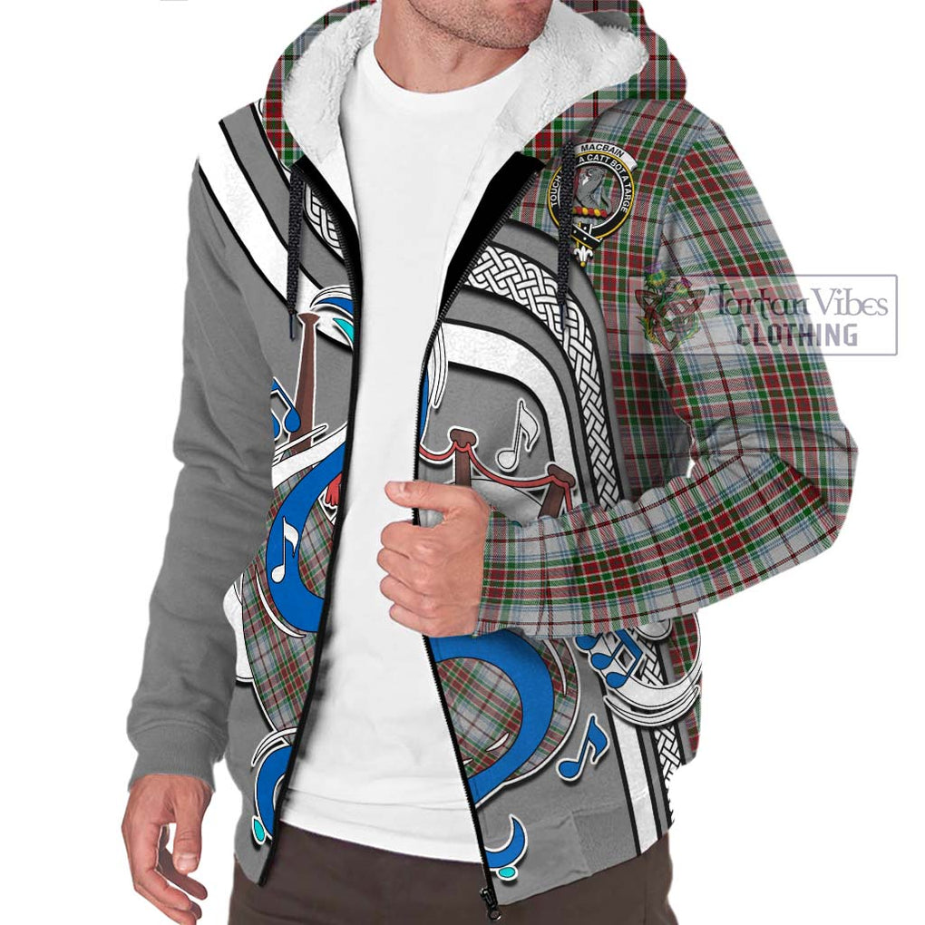 MacBain Dress Tartan Sherpa Hoodie with Epic Bagpipe Style Unisex - Tartanvibesclothing Shop