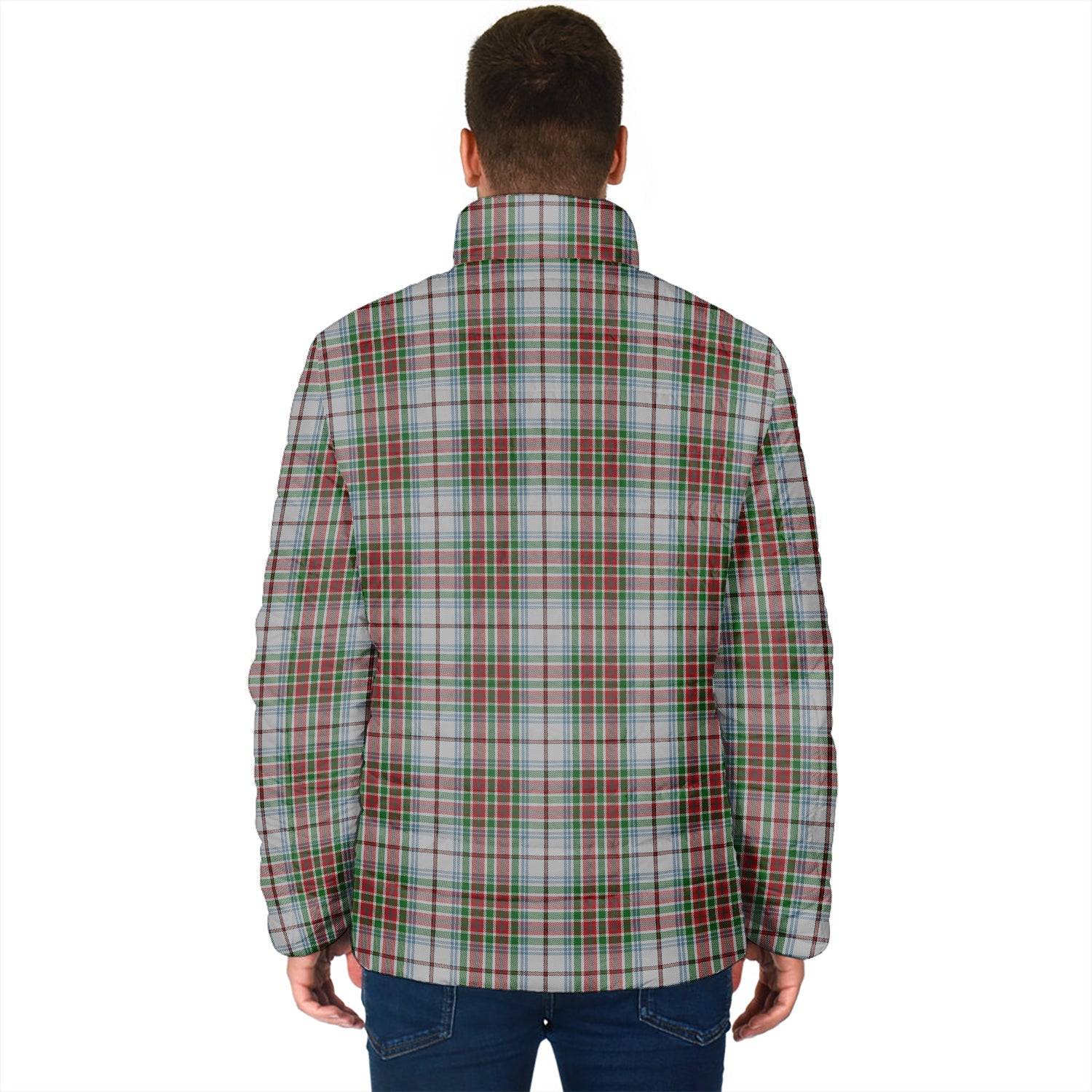 MacBain Dress Tartan Padded Jacket with Family Crest - Tartan Vibes Clothing