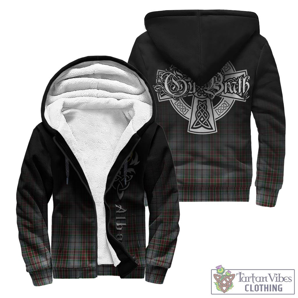 Tartan Vibes Clothing MacBain Dress Tartan Sherpa Hoodie Featuring Alba Gu Brath Family Crest Celtic Inspired