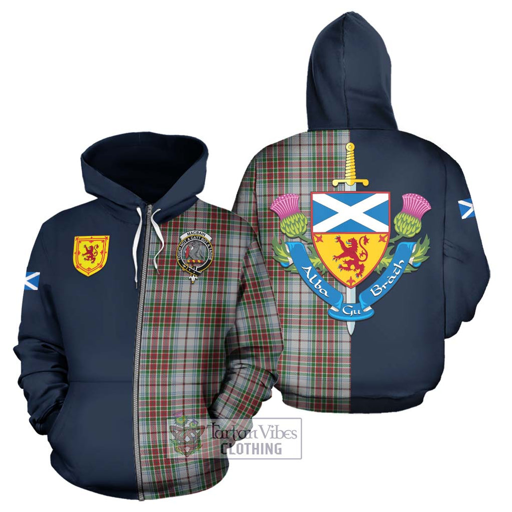 Tartan Vibes Clothing MacBain Dress Tartan Hoodie with Scottish Lion Royal Arm Half Style