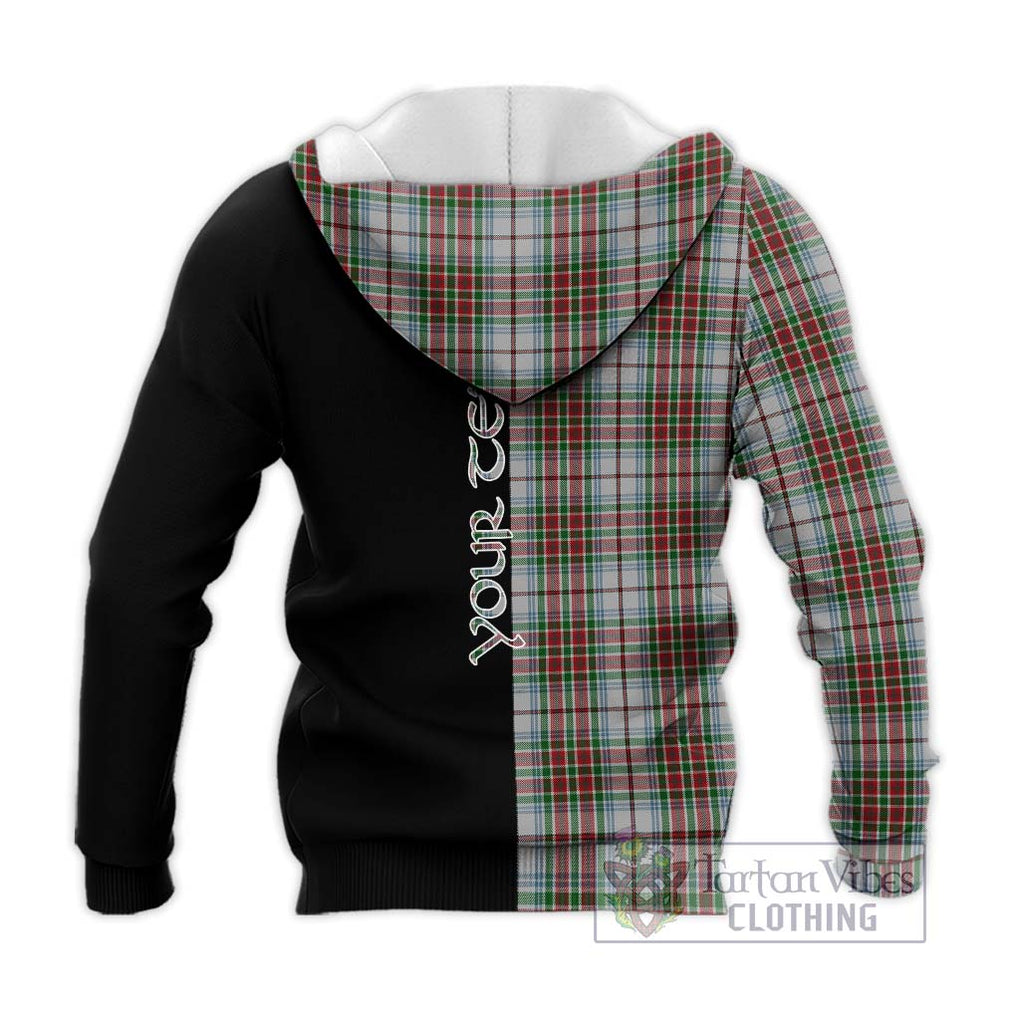 MacBain Dress Tartan Knitted Hoodie with Family Crest and Half Of Me Style - Tartanvibesclothing Shop