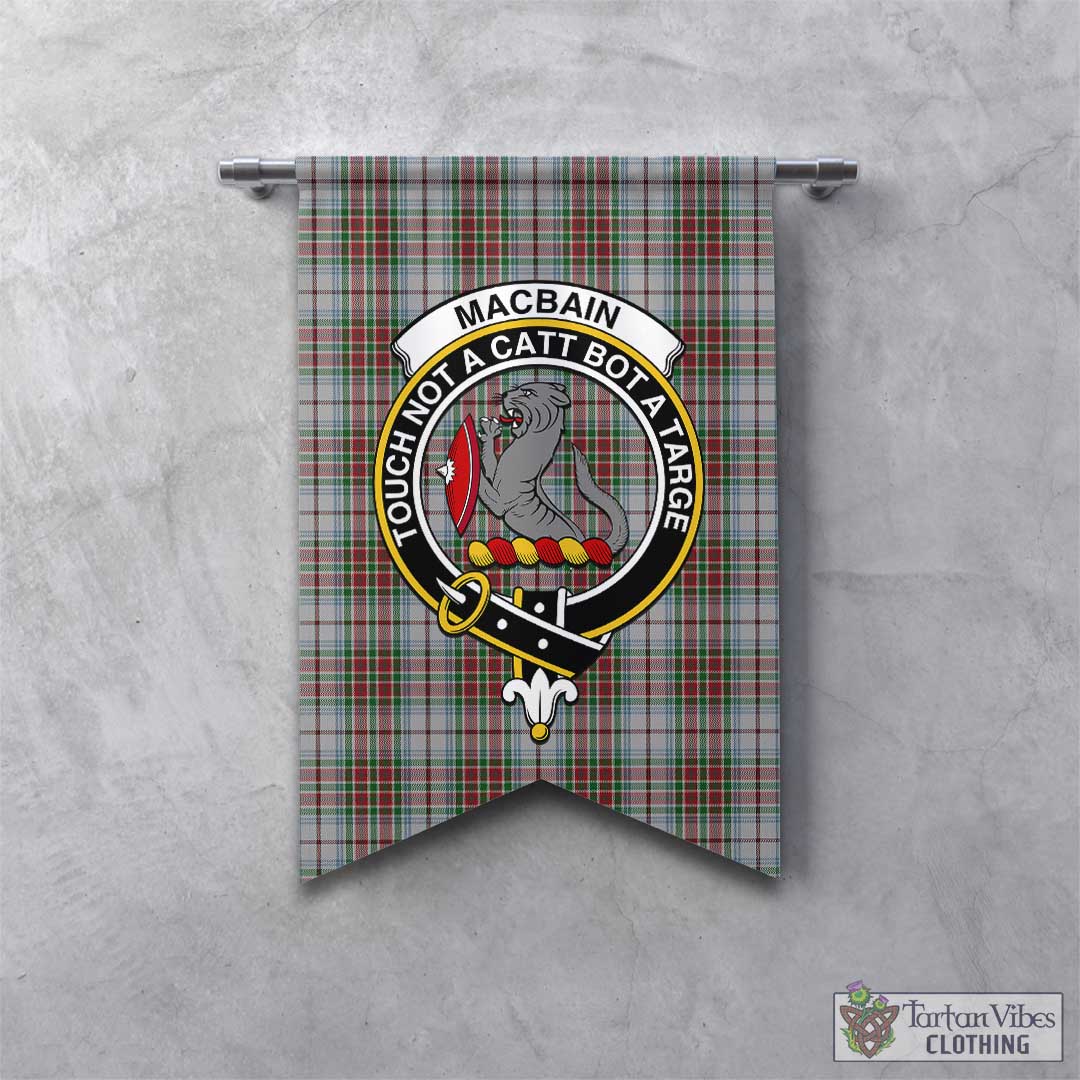 Tartan Vibes Clothing MacBain Dress Tartan Gonfalon, Tartan Banner with Family Crest