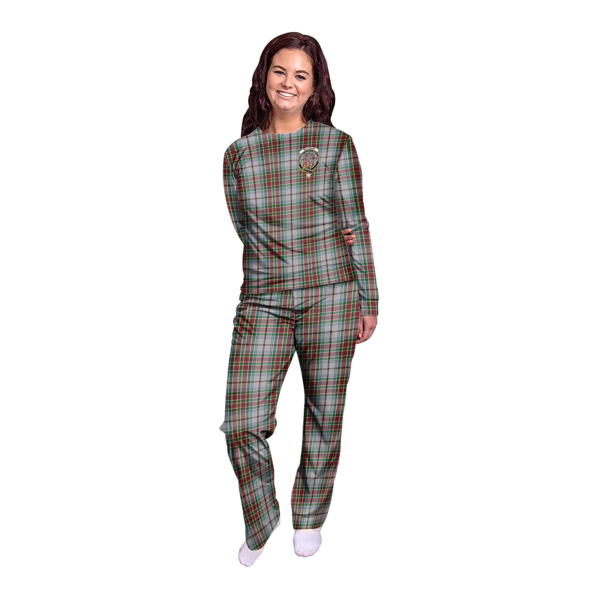 MacBain Dress Tartan Pajamas Family Set with Family Crest - Tartanvibesclothing