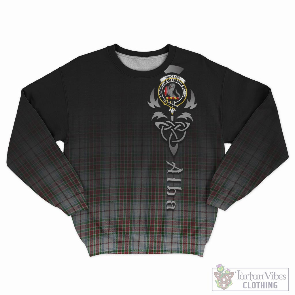 Tartan Vibes Clothing MacBain Dress Tartan Sweatshirt Featuring Alba Gu Brath Family Crest Celtic Inspired
