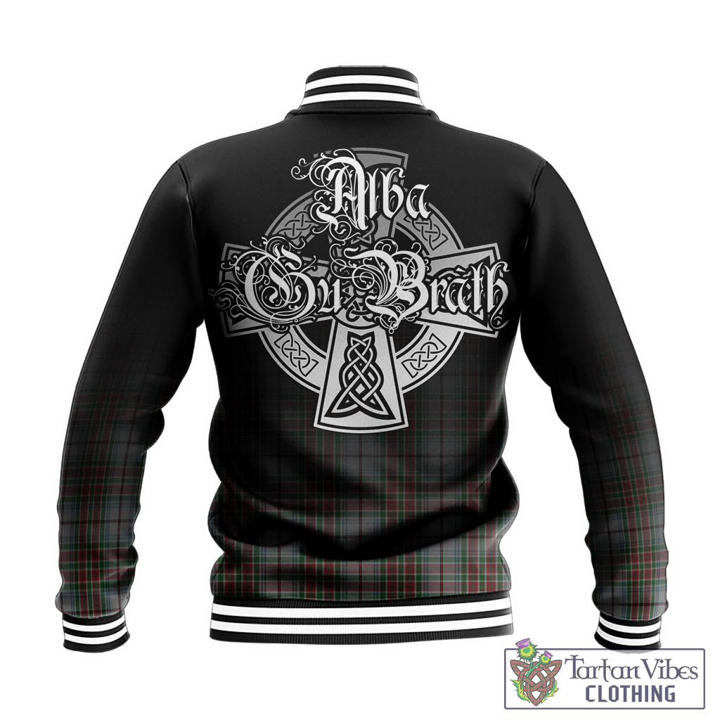 Tartan Vibes Clothing MacBain Dress Tartan Baseball Jacket Featuring Alba Gu Brath Family Crest Celtic Inspired