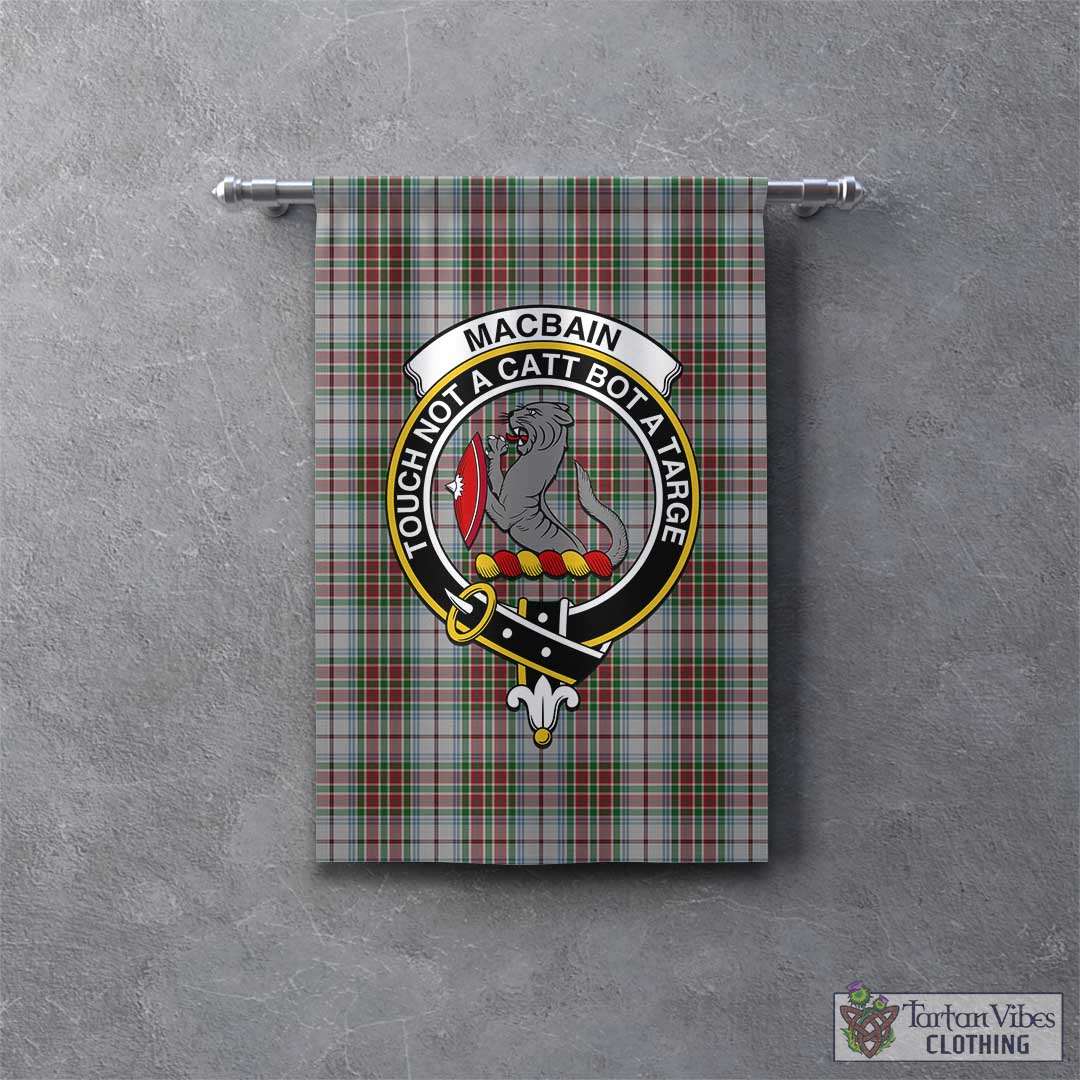 Tartan Vibes Clothing MacBain Dress Tartan Gonfalon, Tartan Banner with Family Crest