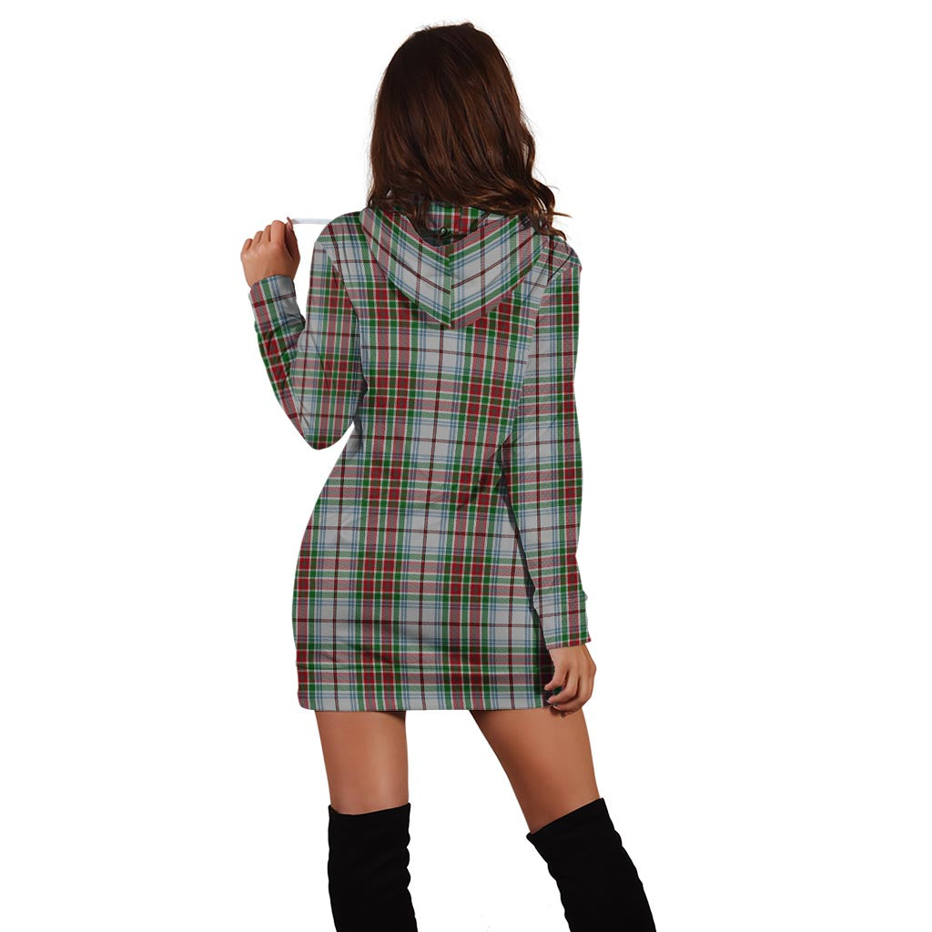 MacBain Dress Tartan Hoodie Dress with Family Crest - Tartanvibesclothing