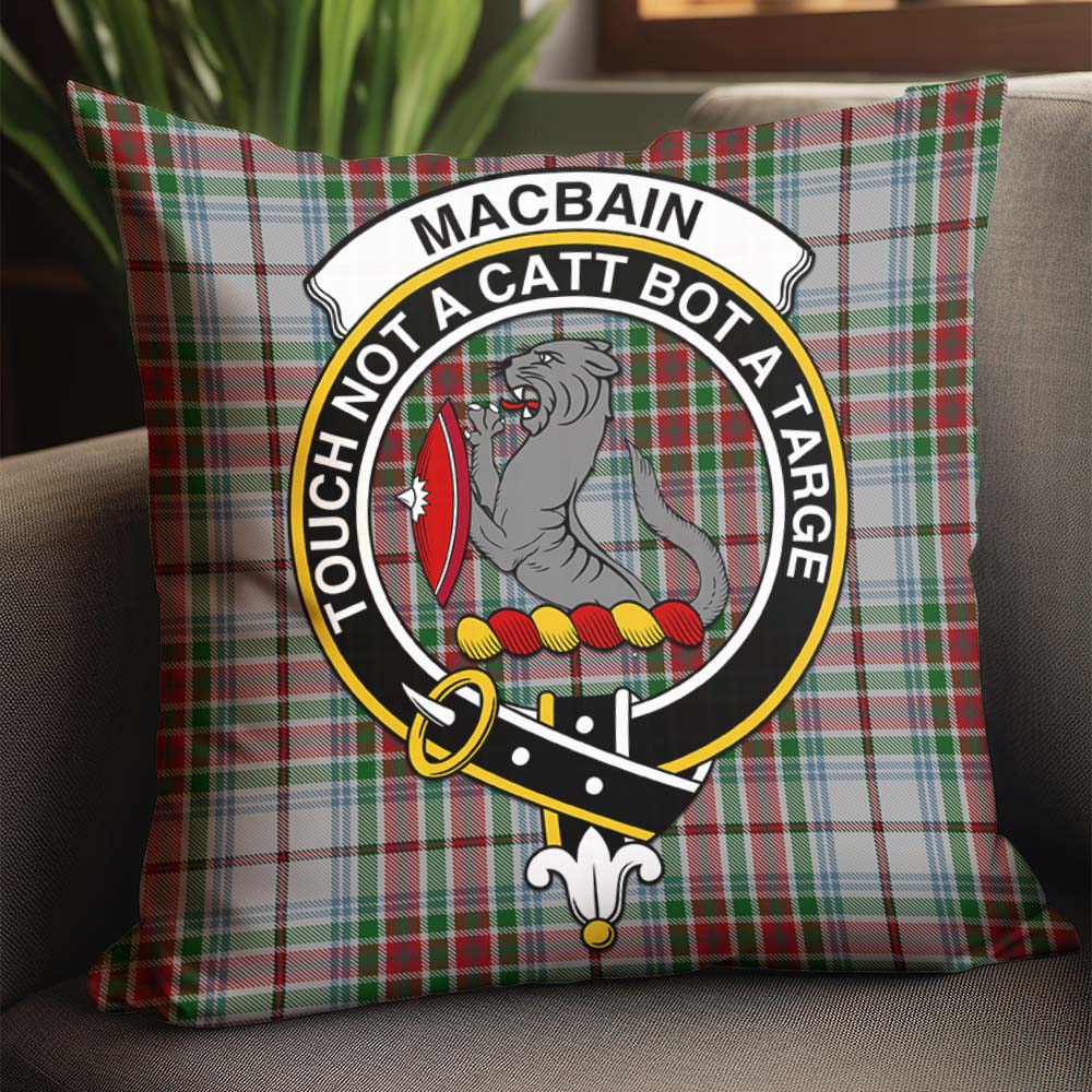 MacBain Dress Tartan Pillow Cover with Family Crest - Tartanvibesclothing