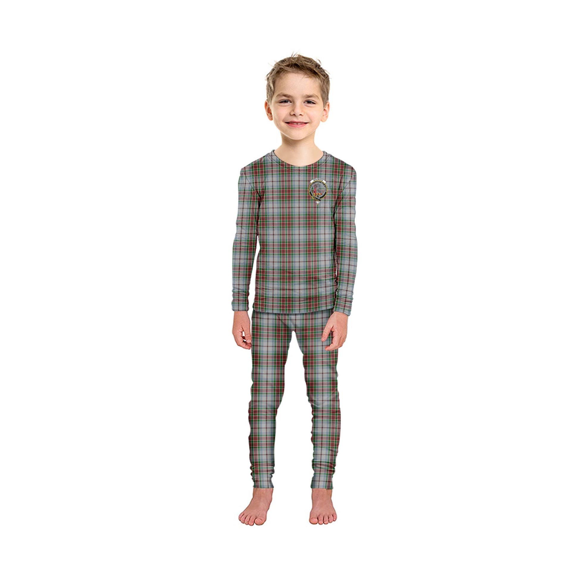 MacBain Dress Tartan Pajamas Family Set with Family Crest - Tartanvibesclothing