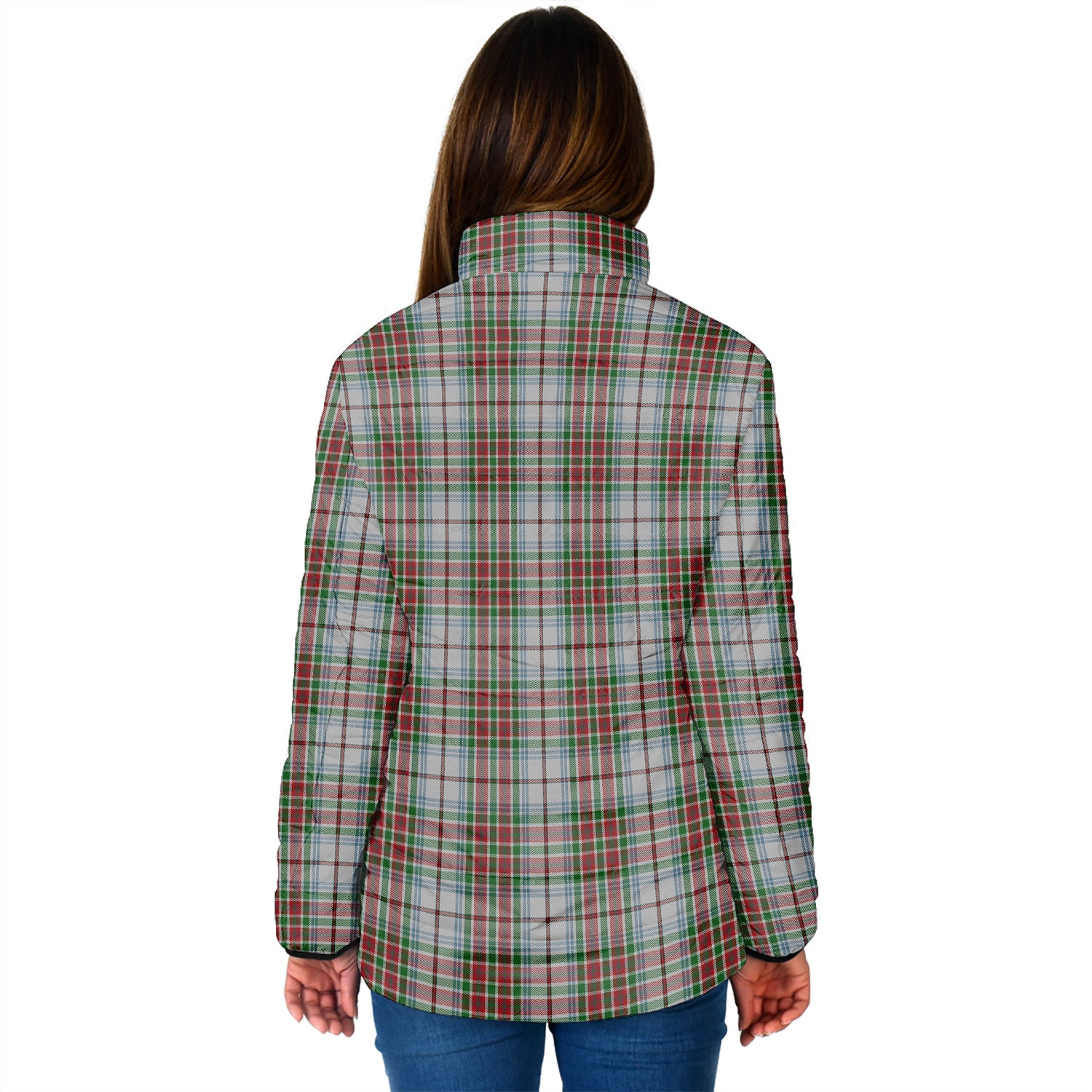 MacBain Dress Tartan Padded Jacket with Family Crest - Tartan Vibes Clothing