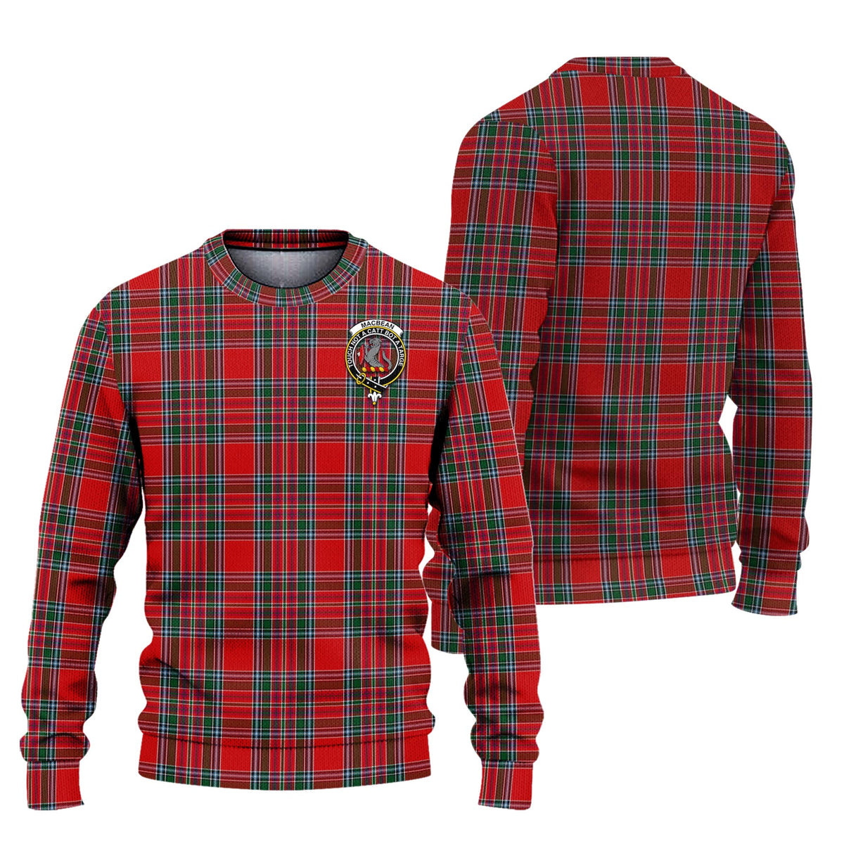 MacBean (MacBain) Tartan Ugly Sweater with Family Crest Unisex - Tartan Vibes Clothing