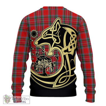 MacBean (MacBain) Tartan Ugly Sweater with Family Crest Celtic Wolf Style - Tartan Vibes Clothing