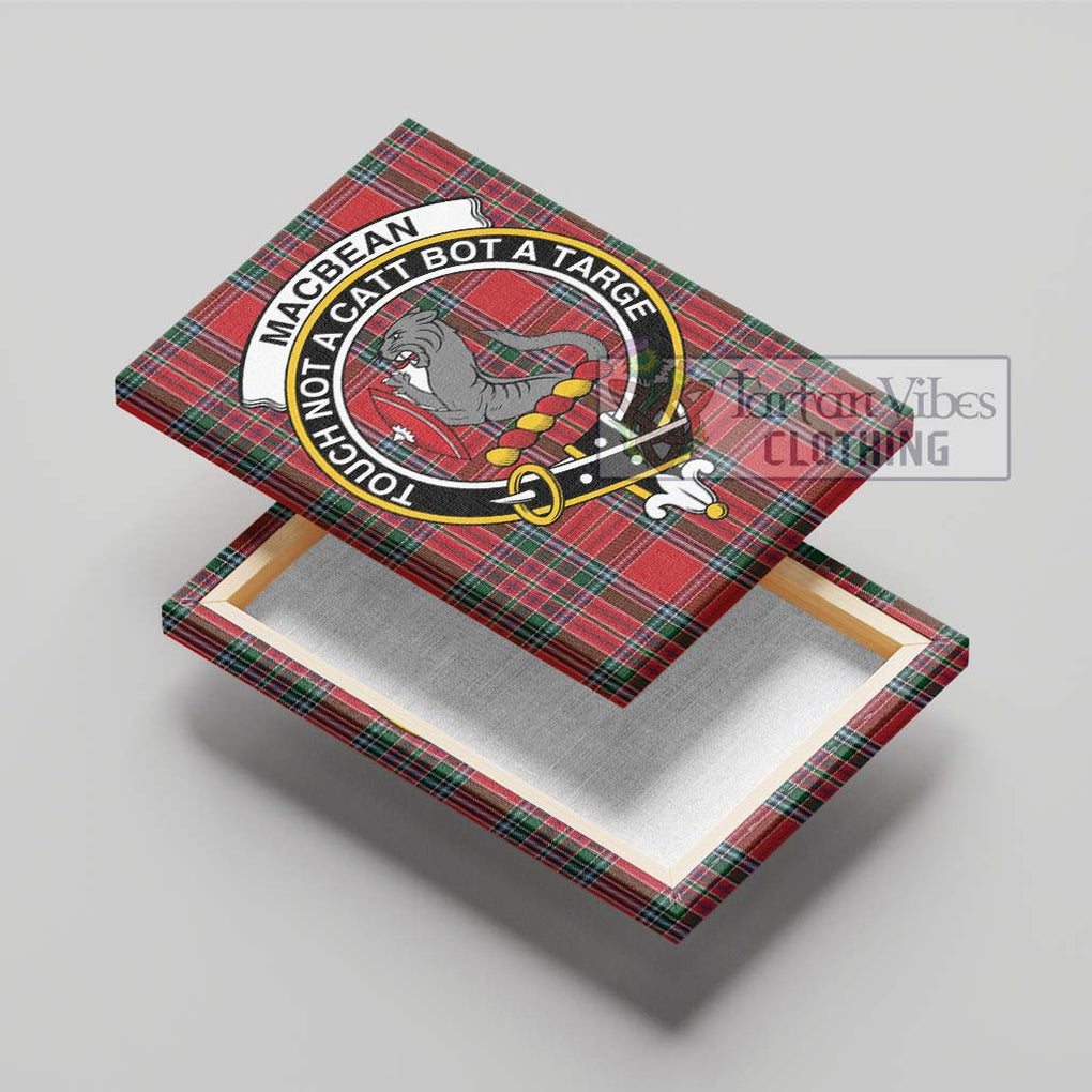 MacBean (MacBain) Tartan Canvas Print Wall Art with Family Crest - Tartan Vibes Clothing