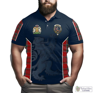 MacBean (MacBain) Tartan Men's Polo Shirt with Family Crest and Lion Rampant Vibes Sport Style - Tartan Vibes Clothing