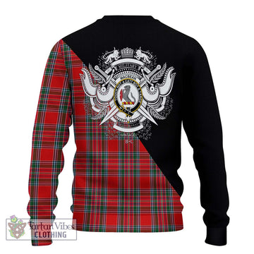 MacBean (MacBain) Tartan Ugly Sweater with Family Crest and Military Logo Style - Tartan Vibes Clothing