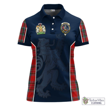 MacBean (MacBain) Tartan Women's Polo Shirt with Family Crest and Lion Rampant Vibes Sport Style - Tartan Vibes Clothing