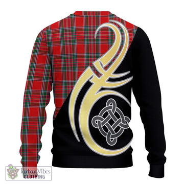 MacBean (MacBain) Tartan Ugly Sweater with Family Crest and Celtic Symbol Style - Tartan Vibes Clothing