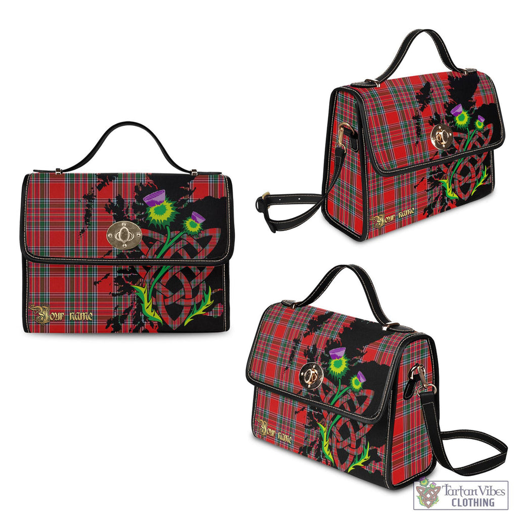 Tartan Vibes Clothing MacBean Tartan Waterproof Canvas Bag with Scotland Map and Thistle Celtic Accents