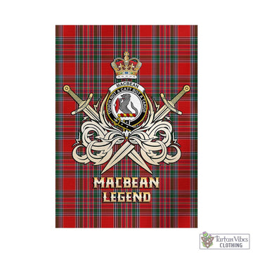 MacBean (MacBain) Tartan Garden Flag with Clan Crest and the Golden Sword of Courageous Legacy - Tartan Vibes Clothing