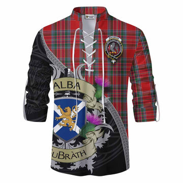 MacBean (MacBain) Tartan Family Crest Ghillie Kilt Shirt Lion Rampant Royal Thistle Shield Celtic Inspired Men - Tartan Vibes Clothing