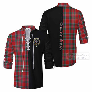 MacBean (MacBain) Tartan Ghillie Kilt Shirt with Family Crest and Half Of Me Style Men - Tartan Vibes Clothing