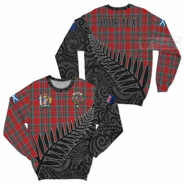 MacBean (MacBain) Crest Tartan Sweatshirt with New Zealand Silver Fern Half Style Unisex - Tartan Vibes Clothing