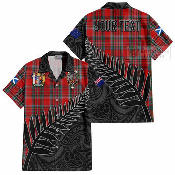 MacBean (MacBain) Crest Tartan Hawaiian Shirt with New Zealand Silver Fern Half Style Kid - Tartan Vibes Clothing