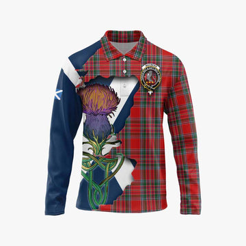 MacBean (MacBain) Tartan Family Crest Long Sleeve Polo Shirt Scottish Thistle Celtic Inspired Unisex - Tartan Vibes Clothing