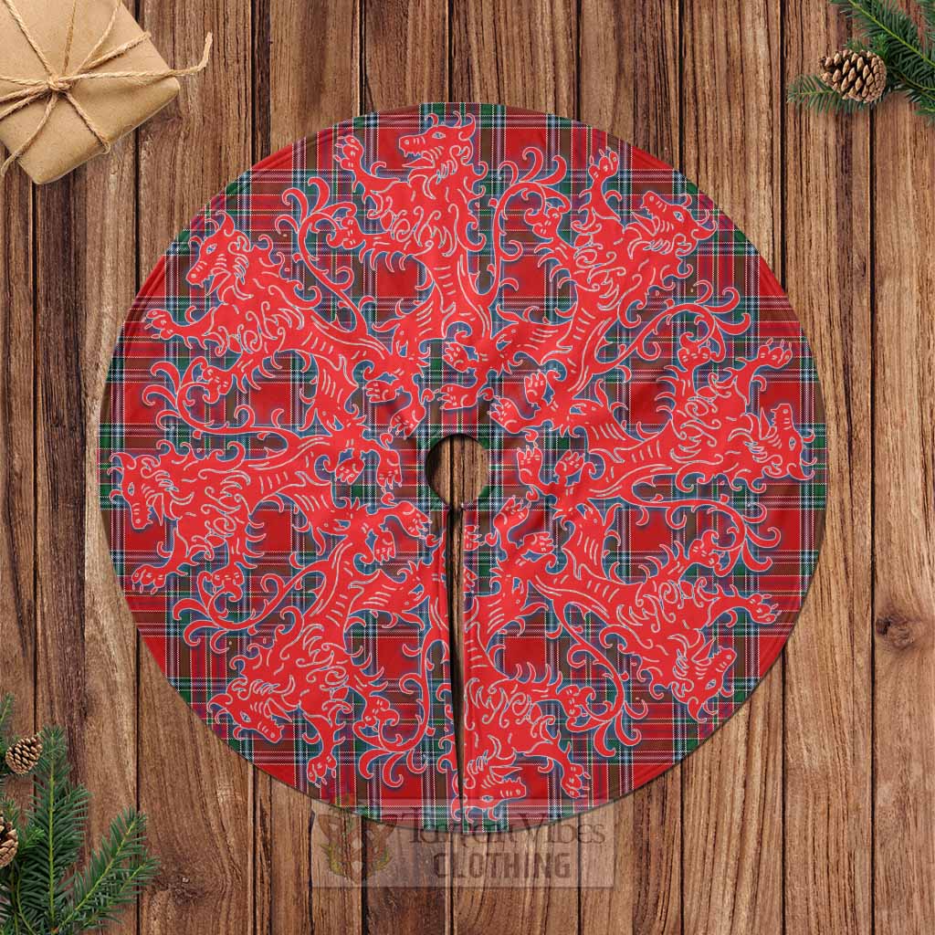 MacBean (MacBain) Tartan Christmas Tree Skirt Lion Rampant Style Casual Tree Skirts - Tartan Vibes Clothing