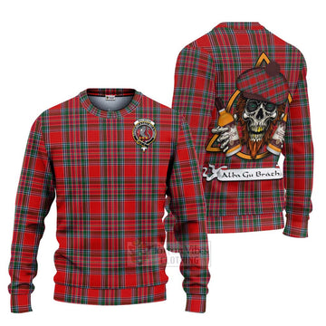 MacBean (MacBain) Tartan Ugly Sweater with Family Crest and Bearded Skull Holding Bottles of Whiskey Unisex - Tartan Vibes Clothing