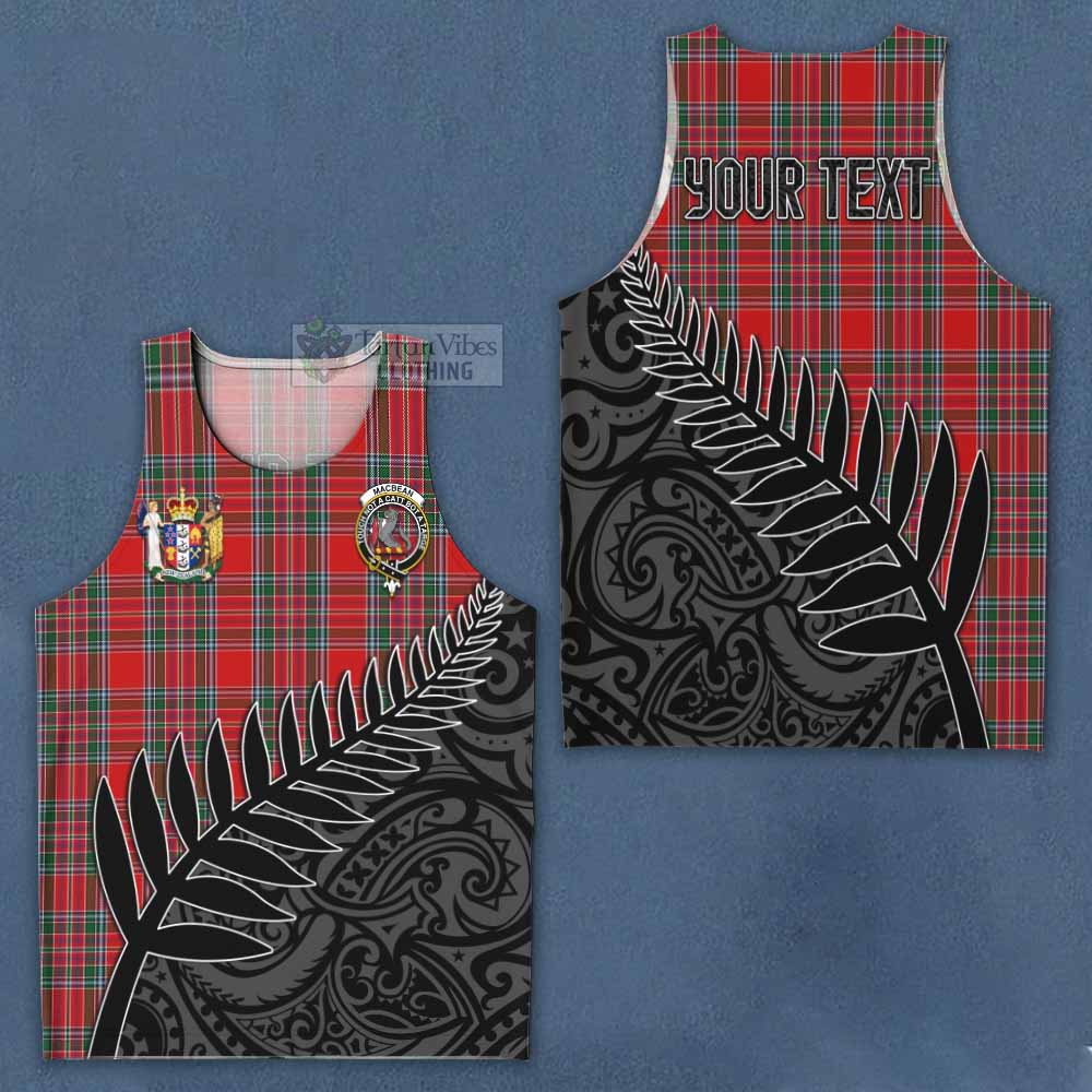 MacBean (MacBain) Crest Tartan Men's Tank Top with New Zealand Silver Fern Half Style Men - Tartan Vibes Clothing
