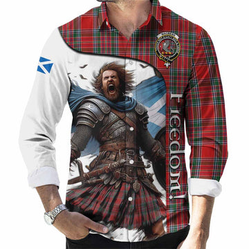 MacBean (MacBain) Crest Tartan Long Sleeve Button Shirt Inspired by the Freedom of Scottish Warrior Men's Shirt S - Tartan Vibes Clothing