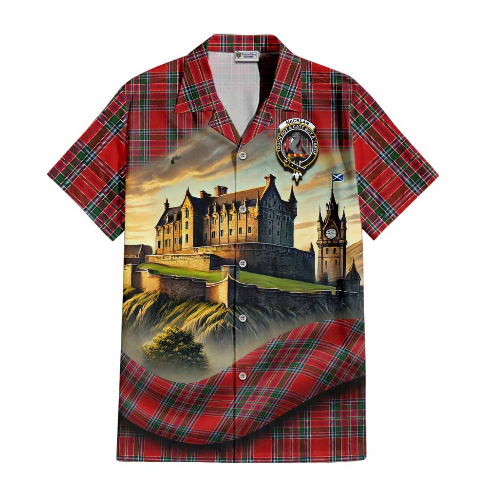 MacBean (MacBain) Tartan Family Crest Hawaiian Shirt with Scottish Ancient Castle Style Kid - Tartan Vibes Clothing