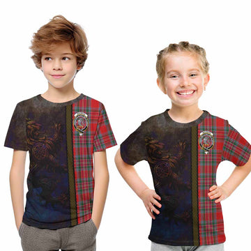 MacBean (MacBain) Tartan Family Crest Kid T-Shirt Alba Gu Brath Be Brave Lion Ancient Style Youth XL Size14 - Tartan Vibes Clothing