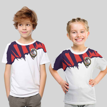 MacBean (MacBain) Clan Crest Kid T-Shirt with Retro Sport Style Youth XL Size14 - 2D-tartanvibesclothing