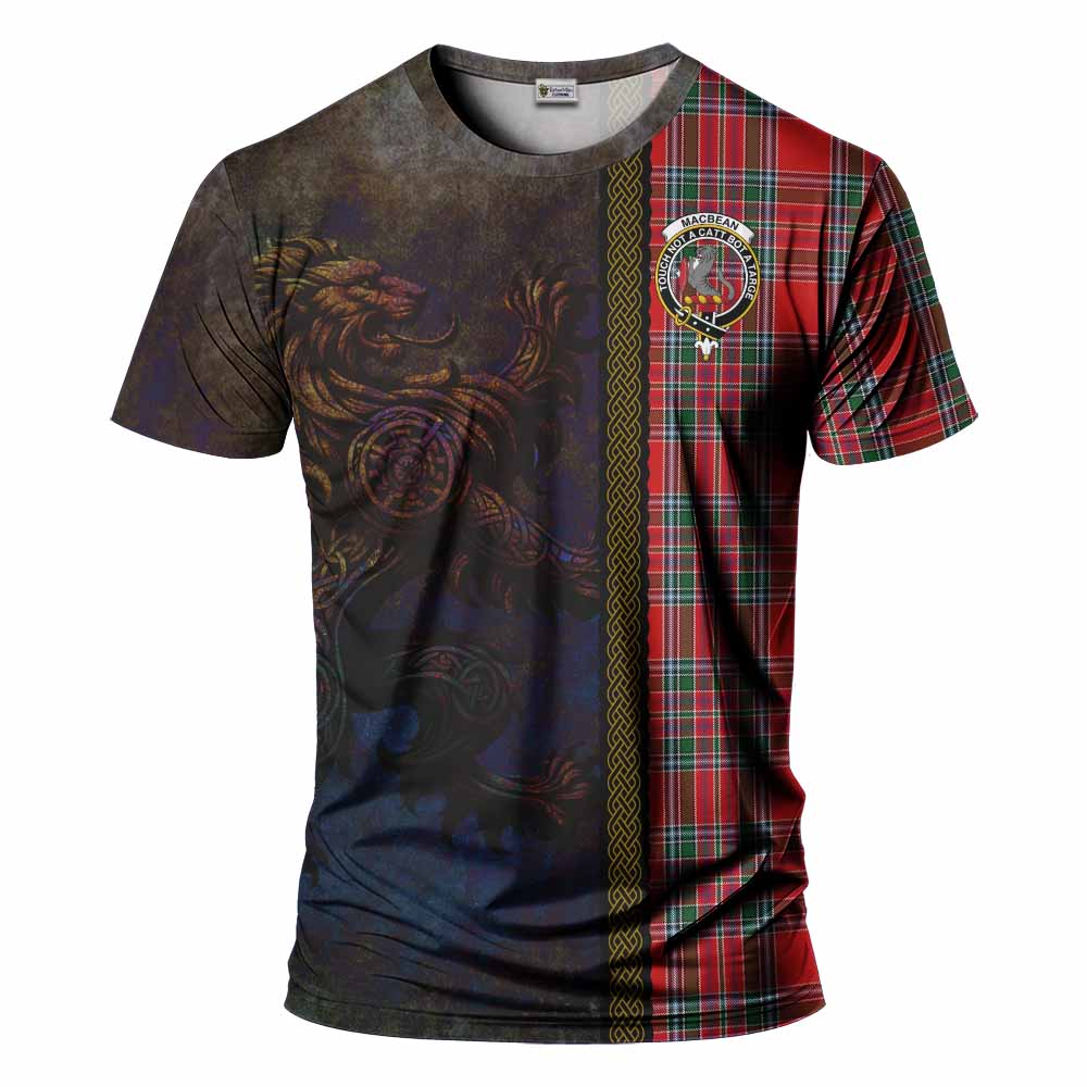 MacBean (MacBain) Tartan Family Crest T-Shirt Alba Gu Brath Be Brave Lion Ancient Style Kid's Shirt - Tartan Vibes Clothing