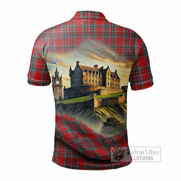 MacBean (MacBain) Tartan Family Crest Polo Shirt with Scottish Ancient Castle Style - Tartan Vibes Clothing