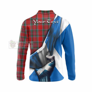 MacBean (MacBain) Tartan Long Sleeve Polo Shirt with Family Crest Scotland Patriotic Style - Tartan Vibes Clothing