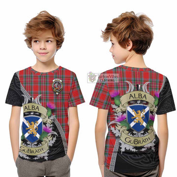MacBean (MacBain) Tartan Family Crest Kid T-Shirt Lion Rampant Royal Thistle Shield Celtic Inspired - Tartan Vibes Clothing