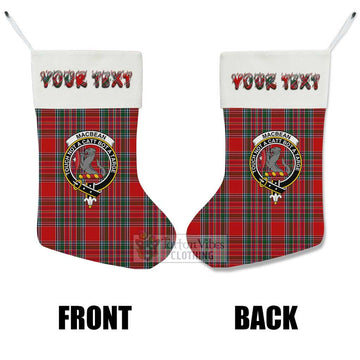 MacBean (MacBain) Tartan Family Crest Christmas Stocking with Personalized Text - Tartan Vibes Clothing
